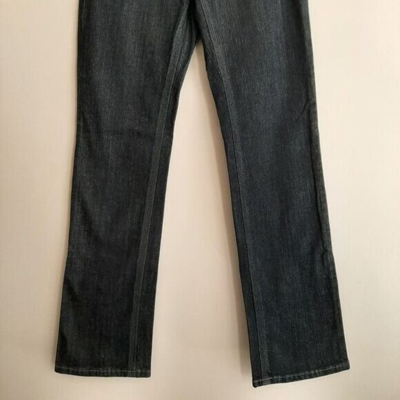 GASOLINE Mid-Rise Straight Long Leg Dark Blue Jeans Sz 6 - Picture 4 of 13